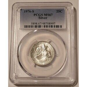 1976 S Washington Bicentennial Silver Quarter MS67 PCGS